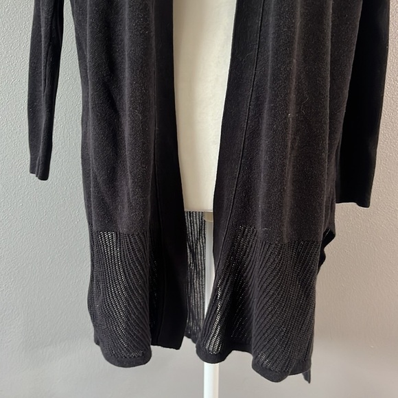 Athleta Kahala Open Front Cardigan Duster Sweater Black - Picture 5 of 10